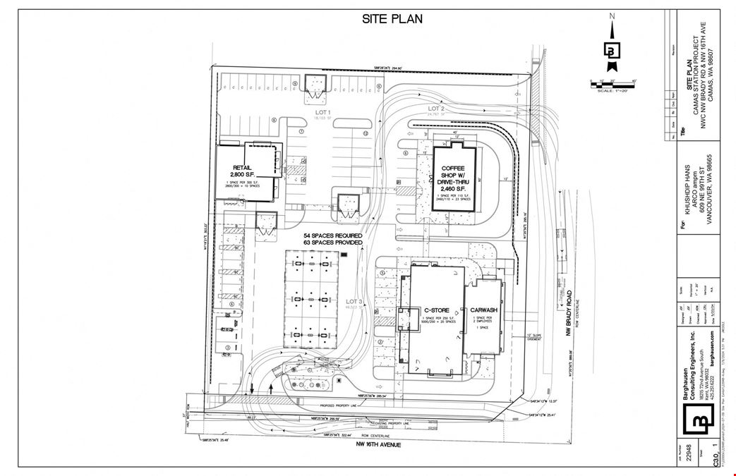 NW CORNER 164TH & NW BRADY, CAMAS, WA 98607