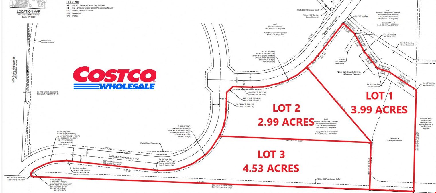 FOR SALE: 2.99-11.53 AC. Lots by Costco