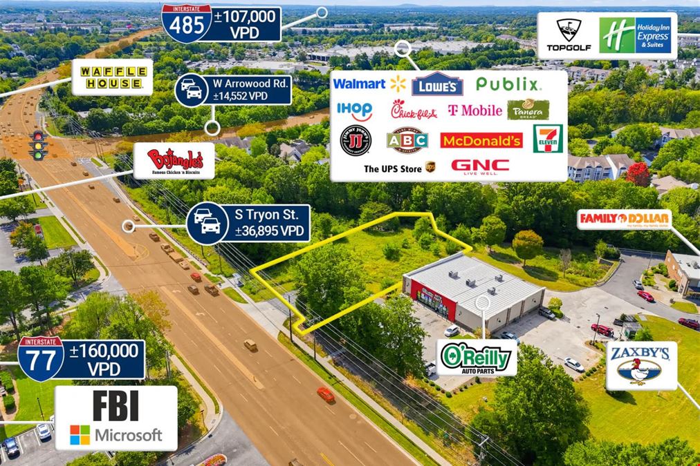 $1 Auction - 0.8 Acre Charlotte Parcel | 36K VPD