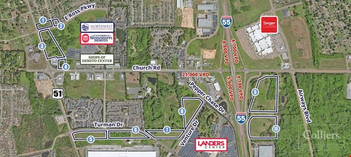 10 Parcels Totaling 27± Acres in Southaven, MS