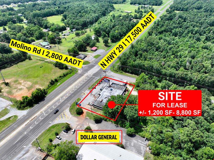Prime Corner Retail Space Available in Molino, FL – Hwy 29 Frontage