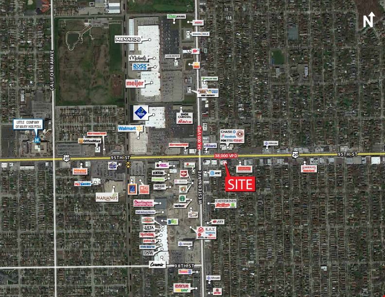 Multi-Tenant Retail Building with Parking Lot at 95th/Western in Chicago