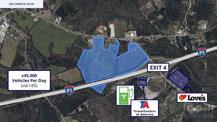 Unzoned Land for Sale with I-85 Frontage in Oconee County