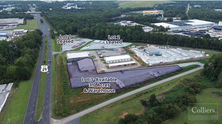 Secure IOS Lot with Warehouse Available on Hwy 29 at I-85