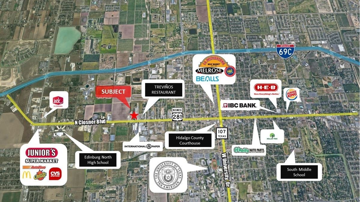 1-4 Acres of Land for Lease in Edinburg, TX