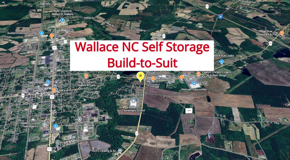 Royal Farms Shadow Outparcel Self Storage Build-to-Suit NC Hwy 11 & 41 Wallace NC