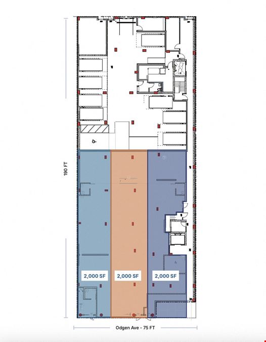 6,000 SF | 979 Ogden Avenue | Retail Space with 40' of Floor-To-Ceiling Glass Frontage for Lease