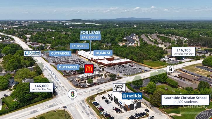 ±42,800 SF Anchor Suite Available | Rare Opportunity on Woodruff Road’s Busiest Intersection