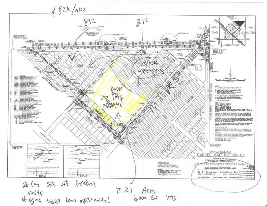 Prime Multi Family Development Land in Growing San Joaquin, Ca Area