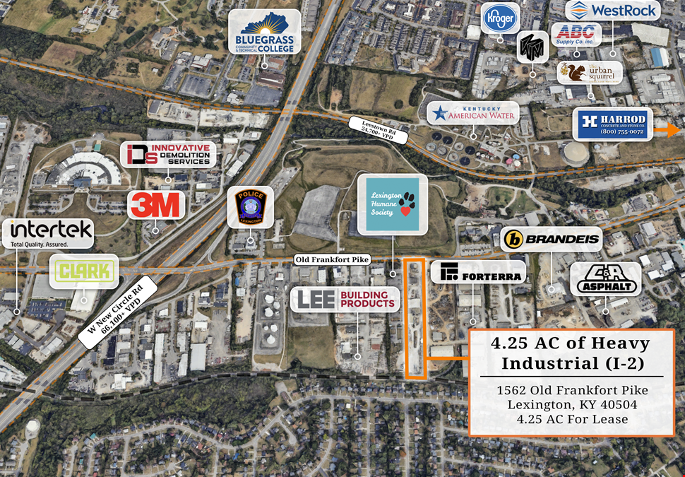 4.25 Acre Heavy Industrial (I-2) Site  inside New Circle Road