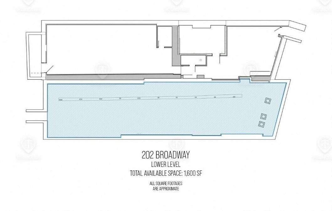 1,600 SF | 202 Broadway | New Storefront W/ High Ceilings & Exposed Brick + Full Basement