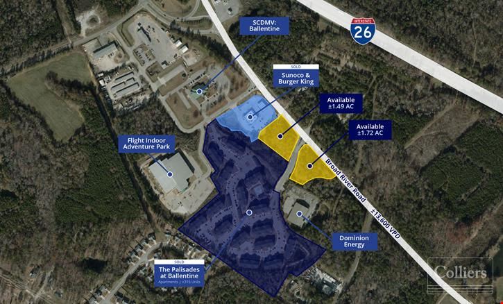 Two Outparcels for Sale at Ballentine Crossing near Peak Exit Interchange | Irmo, SC