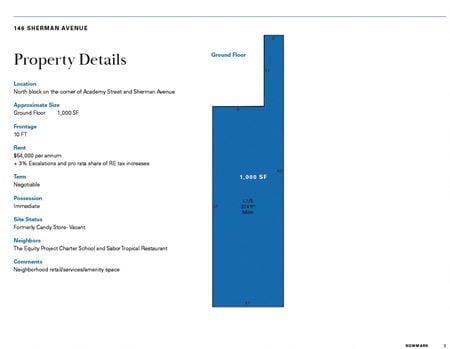 Preview of Retail space for Rent at 146 Sherman Ave