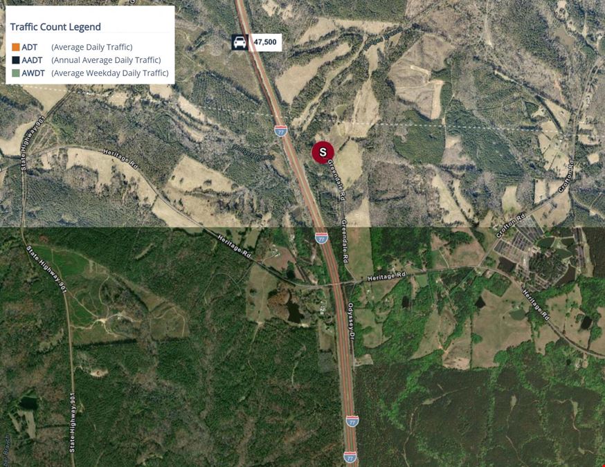 209.563 Acres on I-77 Interstate Corridor 40 Minutes South of Charlotte w/ 5 MWs Now Developable Tract
