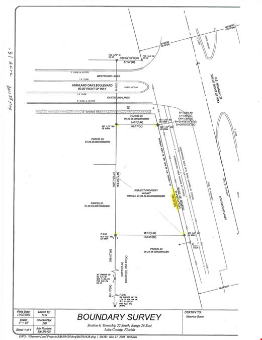 Highland Oaks Blvd Vacant Land