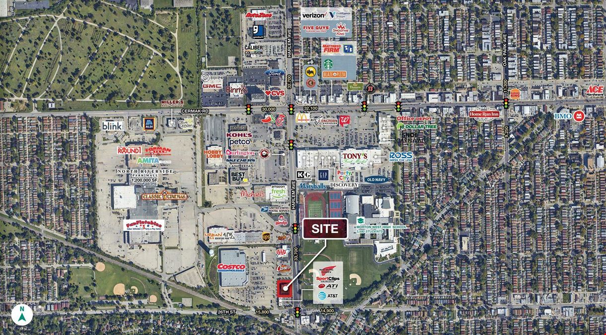 North Riverside Retail Available Ground Lease — BTS of Existing 5,964 SF Building + 1 Acre Land