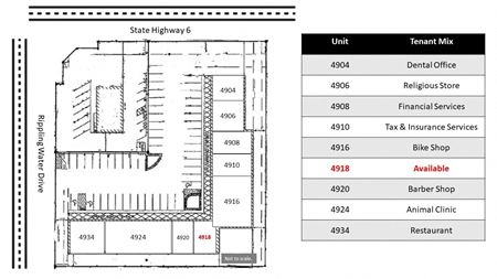 Preview of Retail space for Rent at 4904-4934 Hwy 6 N