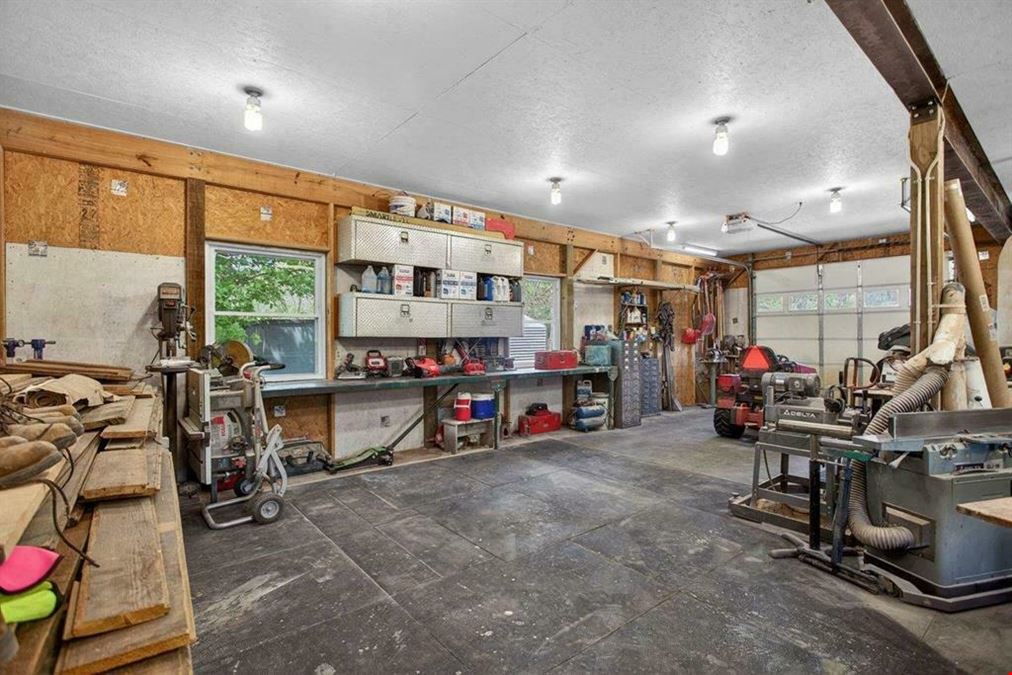 UPDATED RESIDENCE & 30X40 SHOP | ZONED BUSINESS ON 1.3 ACRES