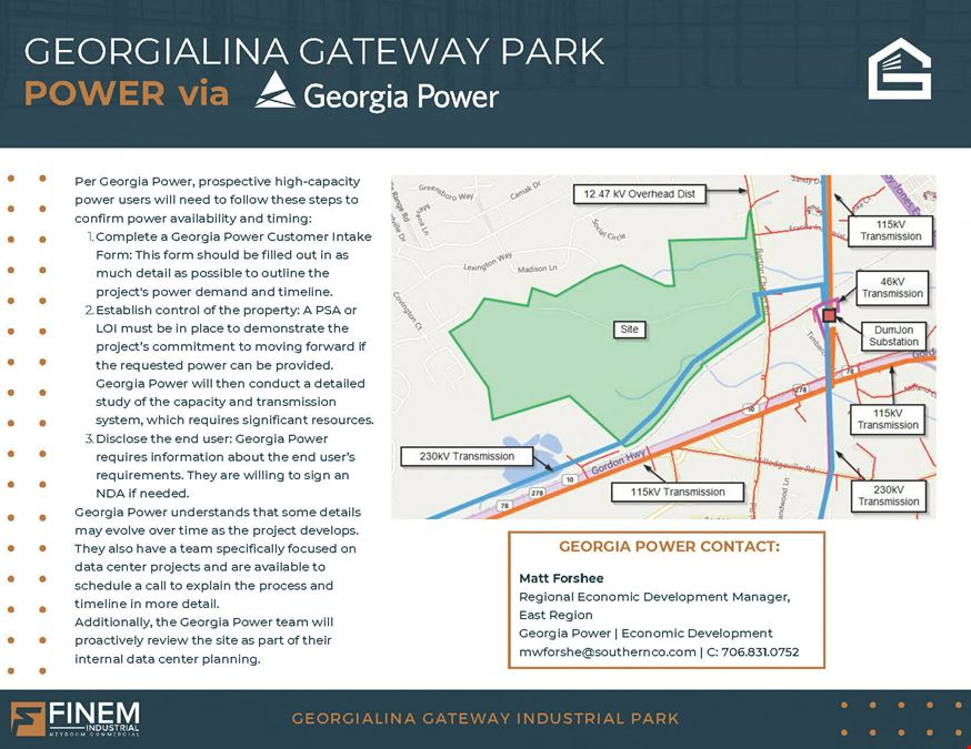 Georgialina Gateway Industrial Park | Build-to-Suit Space For Lease