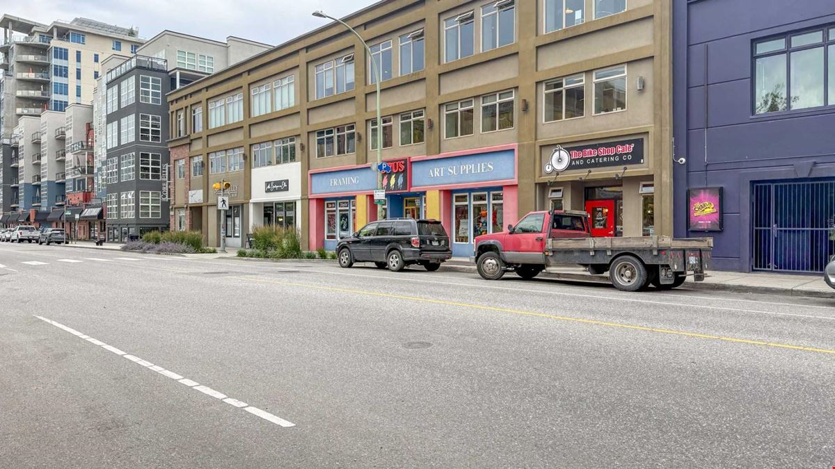 High profile commercial strata unit available in the heart of Kelowna’s Cultural District.