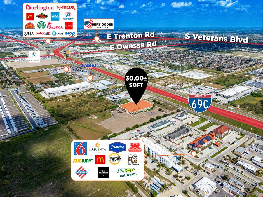 30,000 ±SQFT | Freestanding Office Space | Event Center | Service Industry | For Lease | Pharr, TX