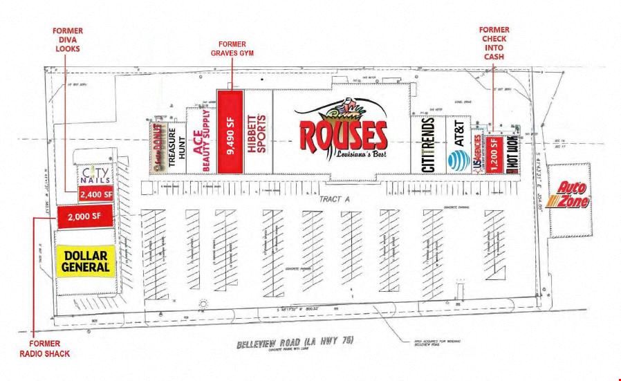 Grocery-Anchored Shopping Center in Heart of Plaquemine LA