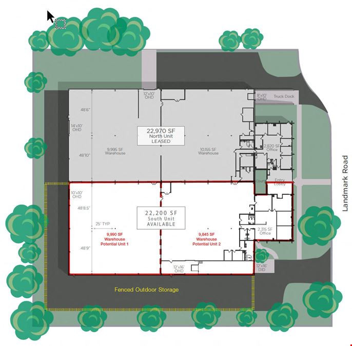 9,990 - 32,960 SF for Lease/Sale | 1700 Landmark Road, Aurora, IL
