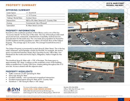 Preview of Retail space for Rent at 2513 N Main St