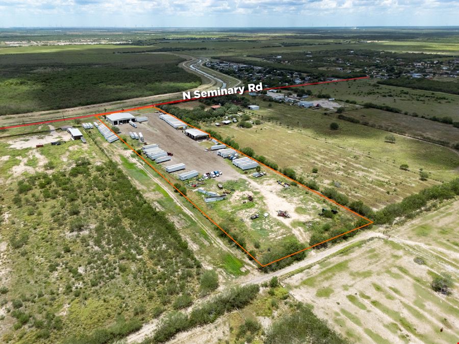 9.17-Acre Fenced Industrial Outdoor Storage (IOS) Yard | Warehouse + Office | 8612 N. Seminary Rd, Edinburg TX
