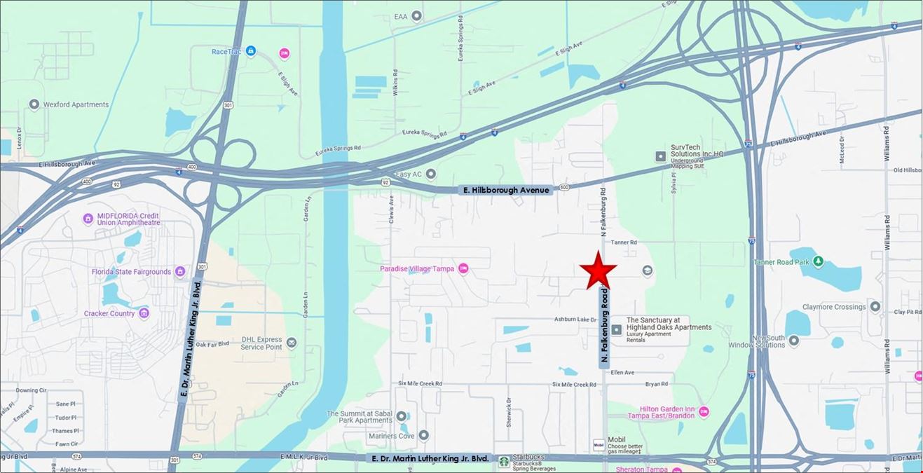 Exceptional 5.65 AC site on N. Falkenburg Rd