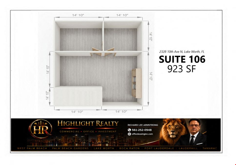 923 SF Suite 106 PROFESSIONAL & MEDICAL OFFICE SPACE FOR LEASE