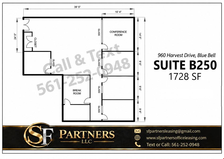 1,728 SF Suite B250 Professional and Medical Office Space