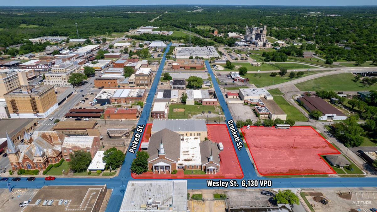 35,000 SF Church & 20,000 SF Youth Center For Sale in Downtown Greenville, TX