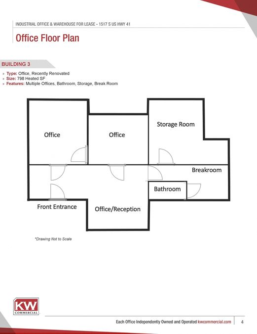 Office & Outdoor Storage For Lease - 1517 S US Hwy 41