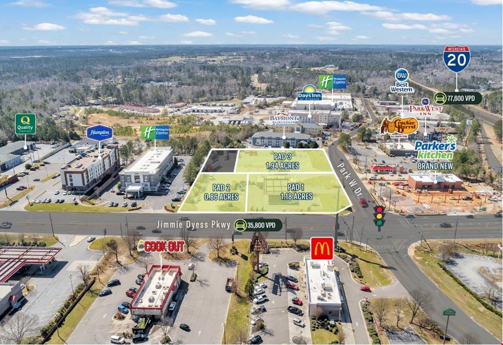 Retail GL Opportunities | 0.86 - 1.94 AC | 35.8K VPD | Grovetown, GA