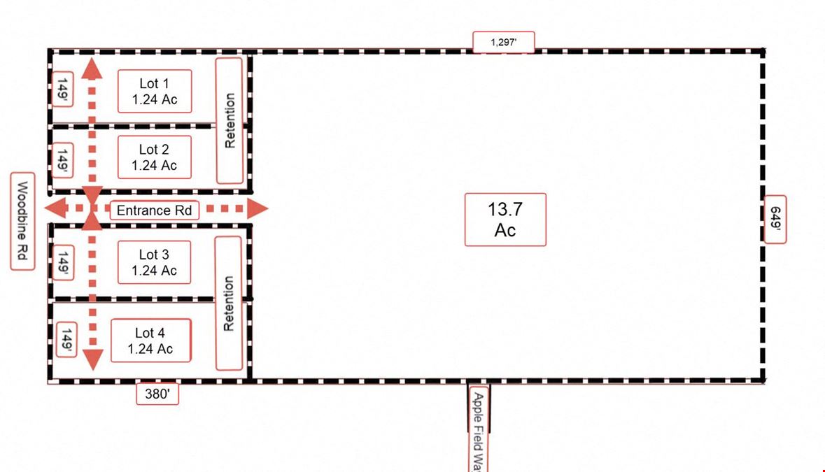 1.24 ac to 19.4 ac / 4808 Woodbine Rd