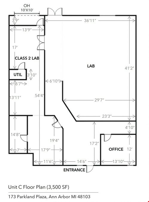 Office | Flex | Lab w/ OH Door for Lease in Ann Arbor