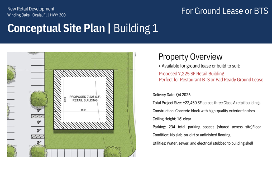 Winding Oaks Commercial Build-To-Suit Fronting SR 200