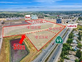 4 Commercial Retail Parcels Available Off HWY-99 in Tulare, CA