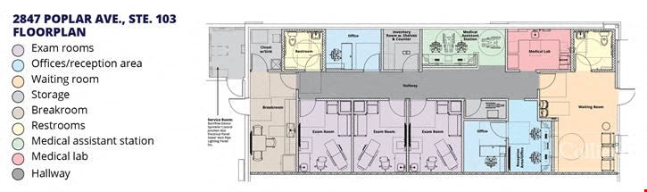 1,980± SF Medical/Office on Poplar Ave. for Sublease