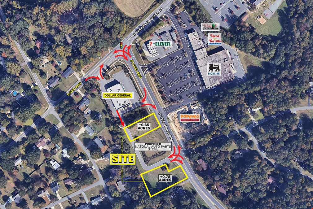  W WT Harris Blvd & Mt Holly-Huntersville Rd
