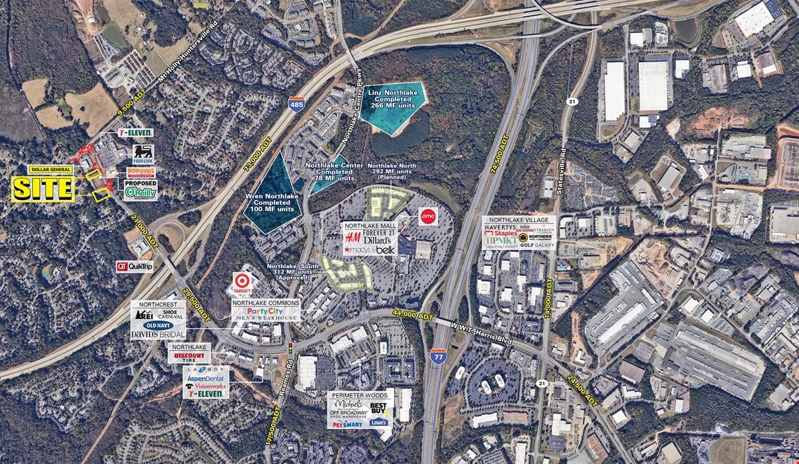  W WT Harris Blvd & Mt Holly-Huntersville Rd
