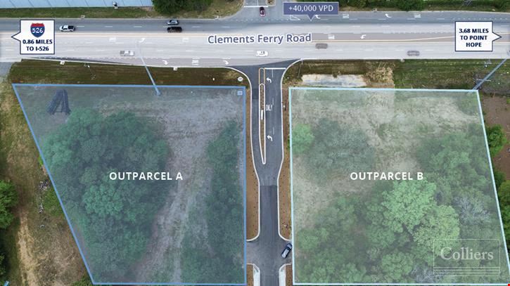 Two ±1.45 Acre Outparcels Available on Clements Ferry Road