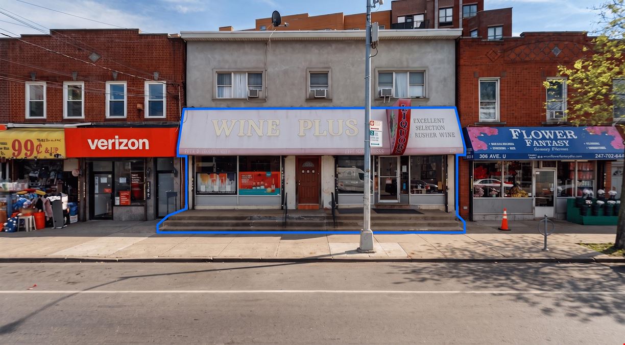 1,661 SF | 310-312 Avenue U | Move-In Ready Gravesend Retail With Glass Frontage for Lease