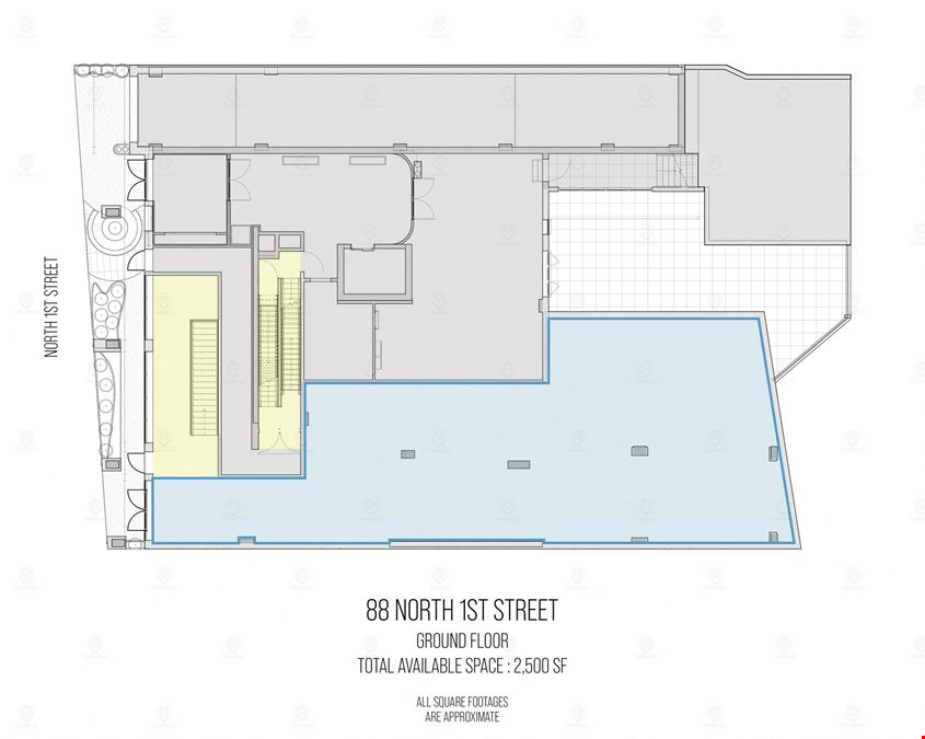 1,000 - 6,850 SF | 88 North 1st Street | Prime Retail Space Available in Williamsburg for Lease