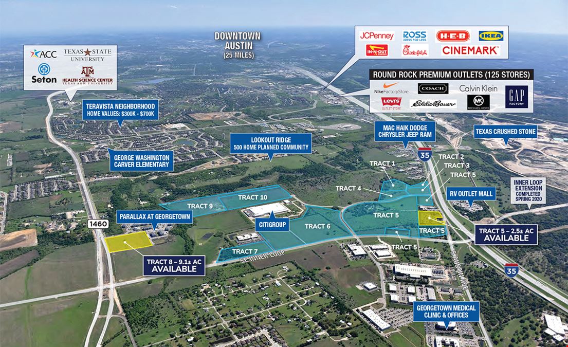 Final Two Mixed-Used Development Parcels Near Austin