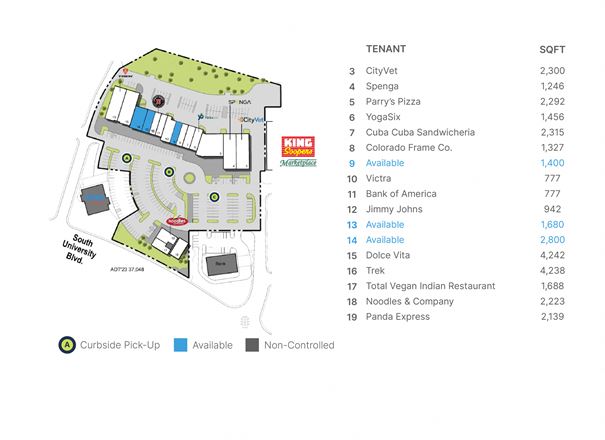 Preview of Retail space for Rent at Highlands Ranch Pkwy & University Blvd