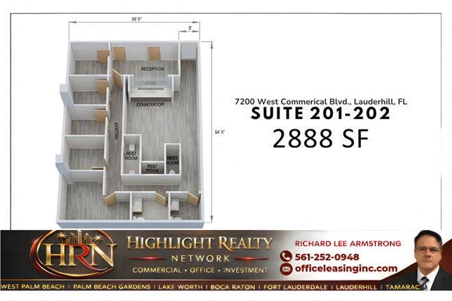 Preview of Office space for Rent at 7200 West Commerical Blvd.