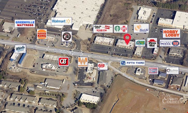 1,020-SF Retail Suite with High Visibility on Greenville’s Primary Corridor
