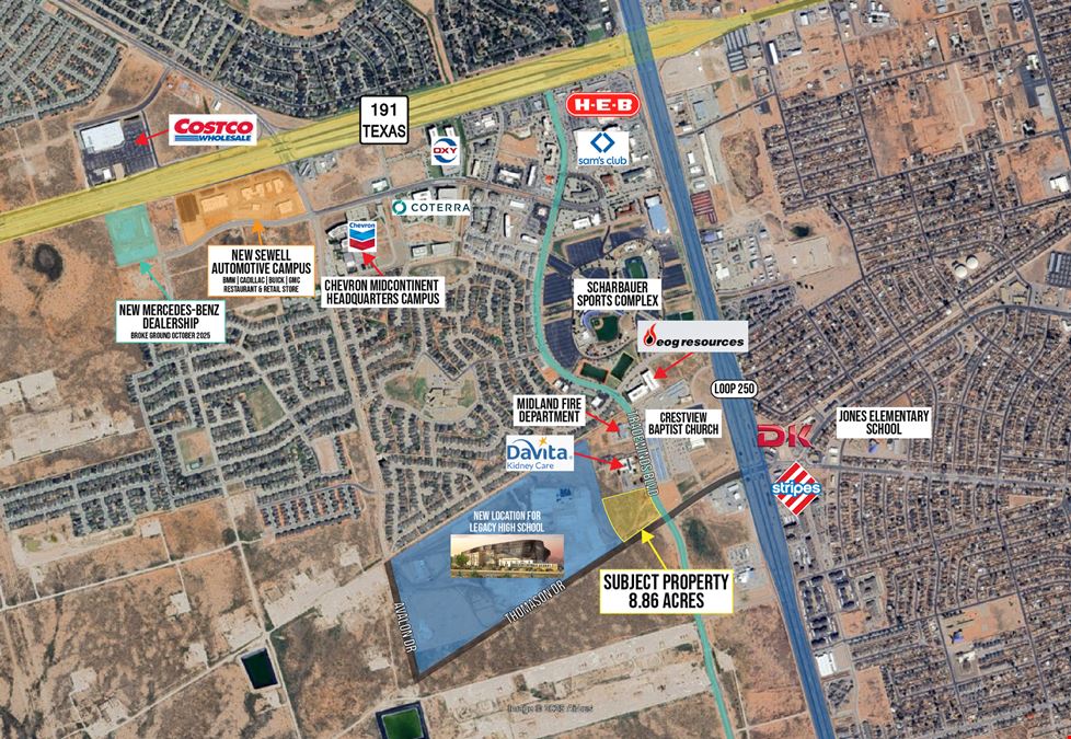8.86 Acres for Development Near New Site for Midland Lee HS